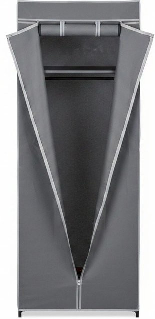 Relaxdays Stoffschrank aus Metall und Vlies in Anthrazit mit Kleiderstange und Regalböden, H: 157 cm, B: 60 cm, T: 45 cm - Bild 1