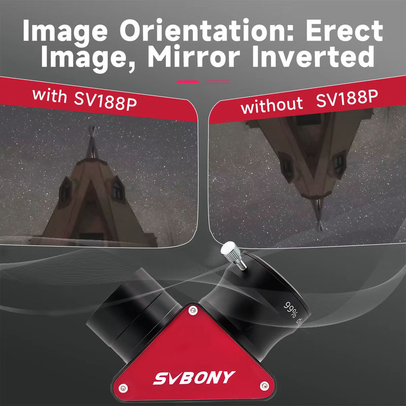 Svbony Zenithspiegel SV188/SV188P für astronomische Teleskope in Schwarz mit 90% bis 99% Reflexionsgrad und Vollmetallgehäuse (1,25"/2") - Bild 4
