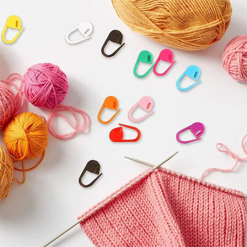 Locking Stitch Marker aus Kunststoff in Multicolour für Häkeln und Stricken, Set mit 50 Stück - Bild 3