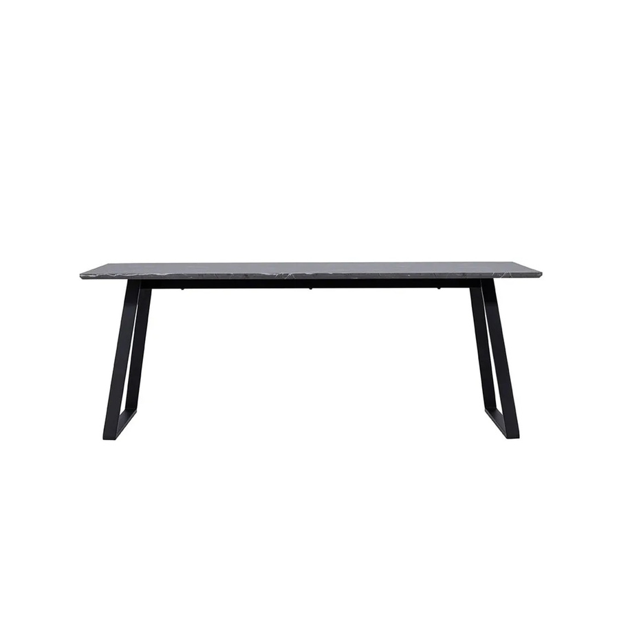 ebuy24 Malaga Esstisch mit Marmor-Dekor in Dunkelgrau und Schwarz - Bild 2