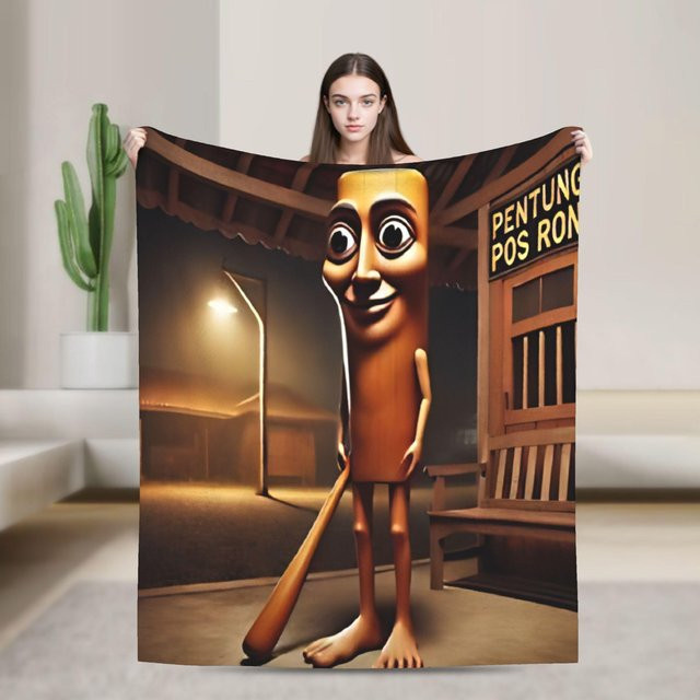 ZbrEight Sahur Set aus 6 Brainrot Meme Plüschdecken für Kinder, weiche Flanell Überwurfdecken, Mehrfarbig, B/H: 75 x 90 cm - Bild 1