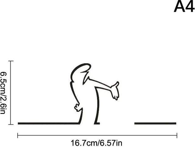 Linea Minimalist Line Art Autoaufkleber mit Cartoon-Figur Design in Schwarz für Stoßstange, Fenster, Tür oder Wand, Format A4 - Bild 1