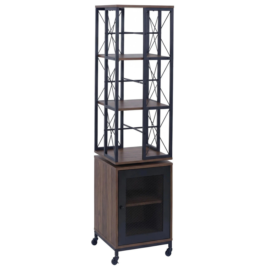 MCW Bücherregal P13 Industrial Design aus Metall und Melamin, Dunkelbraun, H: 162 cm, B: 40 cm, T: 40 cm - Bild 3