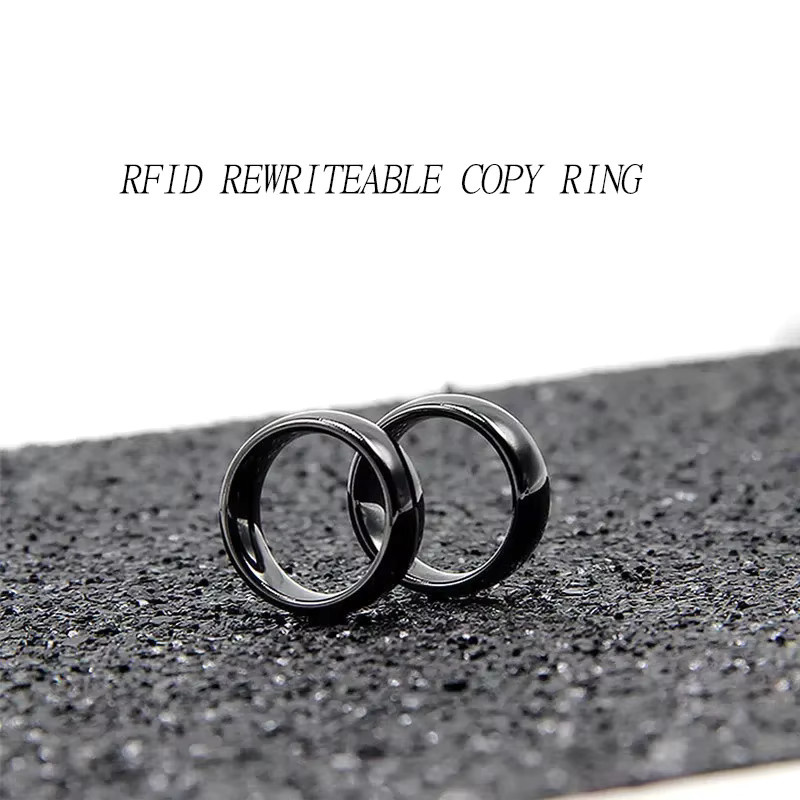 Anruhoo RFID Smart Chip Ring in Schwarz, wiederbeschreibbarer NFC CUID Tag 13,56 MHz und 125 kHz T5577 für IC ID Klon und Geheimschlüssel, Unisex - Bild 4