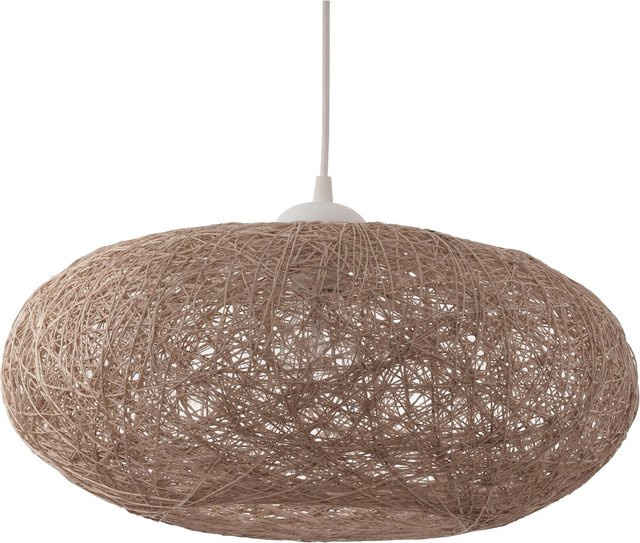 Eglo Pendelleuchte Campilo in Beige mit Textilfäden und E27 Fassung - Bild 1