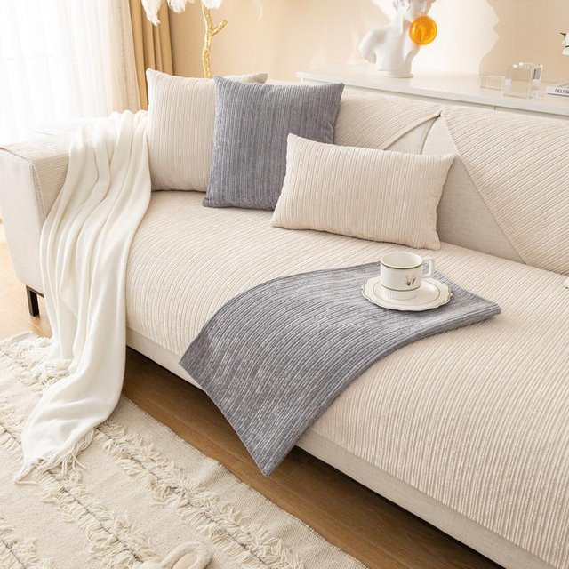 Modernes Chenille-Sofakissen Super Six, quadratischer Rückenlehnenbezug aus Polyester, B/B: 70 x 70 cm - Bild 1
