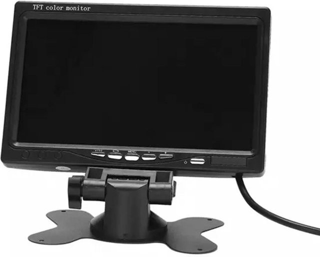 VehicleKit 7 Zoll HD Monitor Display mit AV-Eingang und HDMI, TFT Bildschirm für Auto, schwarz, Auflösung 1024x600 - Bild 1