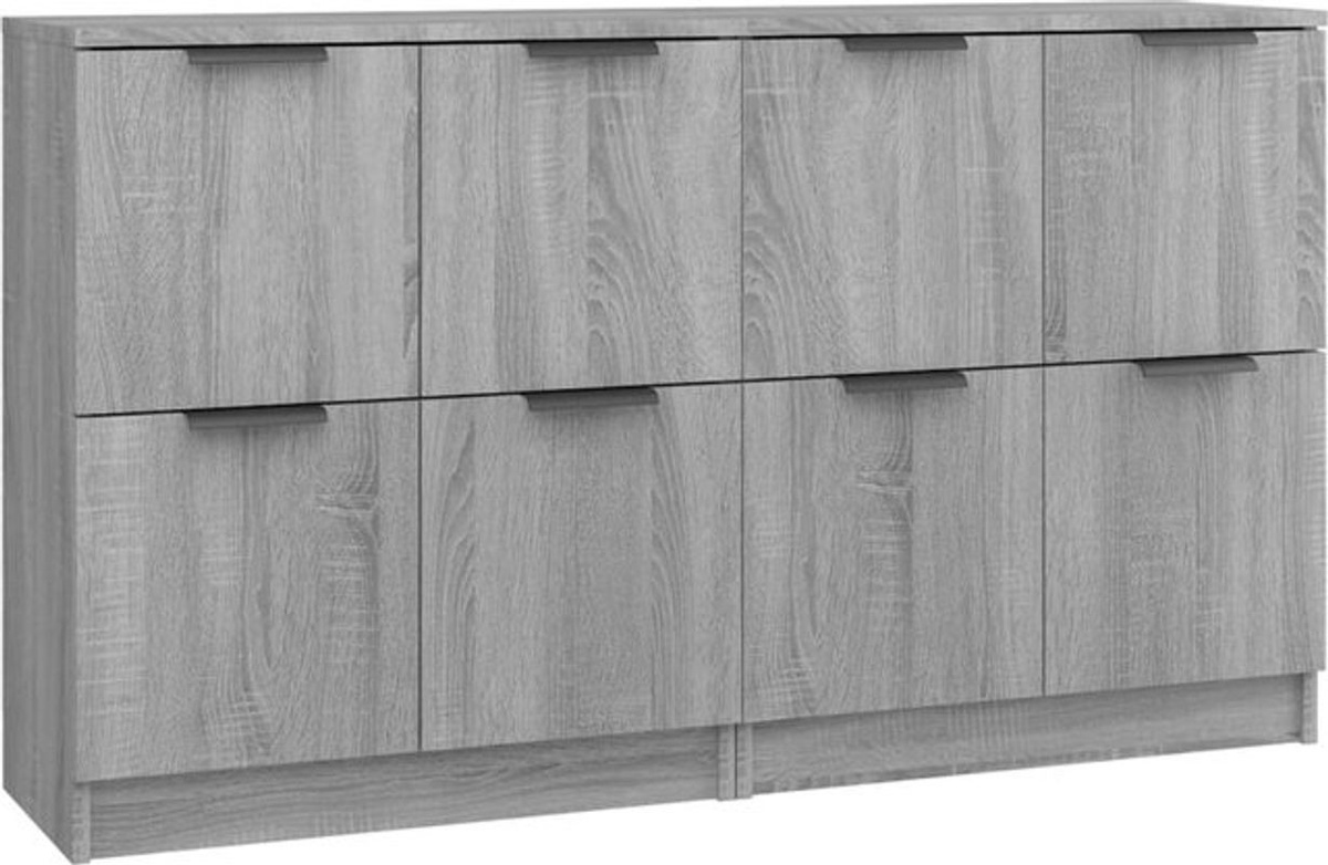 2er-Set Sideboards vidaxl in Grau Sonoma aus Holzwerkstoff, B/T/H: 60 x 30 x 70 cm - Bild 1