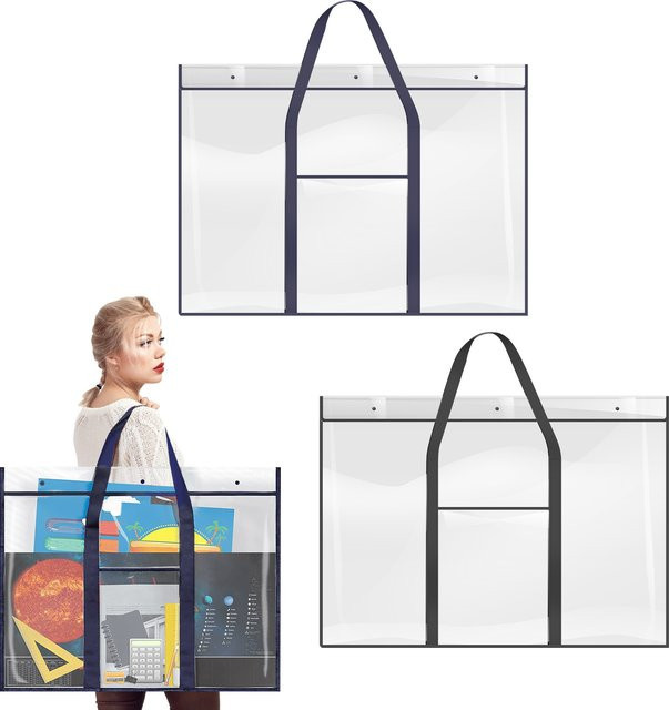 Wasserdichte Poster-Aufbewahrungsbeutel aus transparentem PVC für Kunst-Portfolios und Bullet-Boards, B: 120 cm, H: 90 cm, T: 80 cm - Bild 1