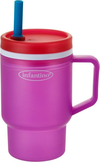 Infantino My 1st Tumbler Trinkflasche mit Strohhalm, Lila, 295 ml - Bild 1