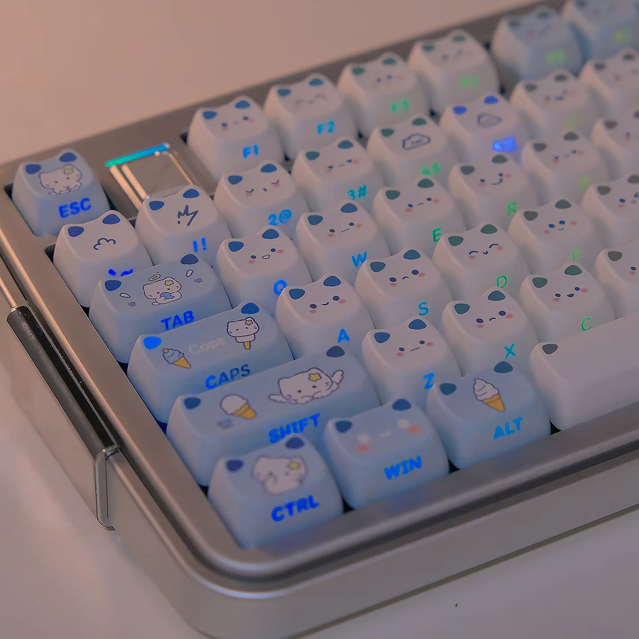 URE Cat Paradise Tastenkappen aus PBT mit MAO Profil und seitlichem Aufdruck für MX mechanische Tastaturen - Bild 2