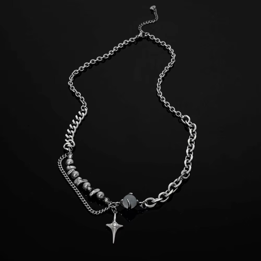 Anhänger Stern Kreuz, Titan, Silber, Zirkonia, Unisex - Bild 6