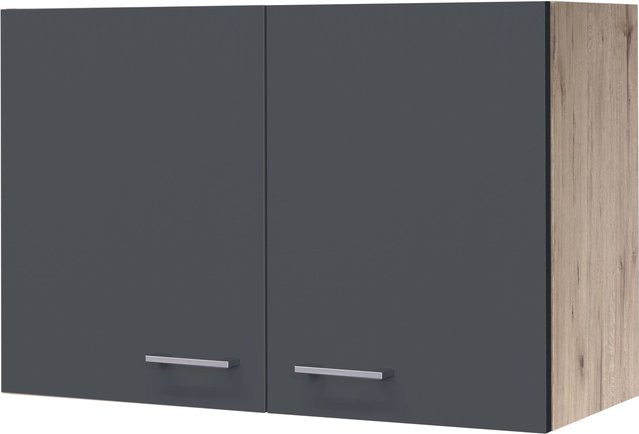Flex-Well Küchen-Oberschrank Morena in Basaltgrau matt und San Remo Eiche, B/H/T: 80 x 54,8 x 32 cm - Bild 1