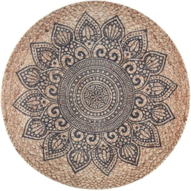 MD Entree Universal Rund Teppich Mandala Natural Beige Braun Durchmesser: 100 cm - Bild 1