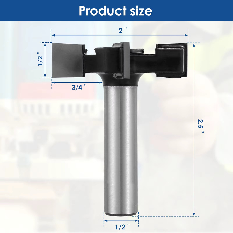 Toorise CNC Spoilboard Surfacing Router Bit mit 1/2 Zoll Schaft und 2 Zoll Schneidbreite in Silber aus Hartmetall - Bild 2