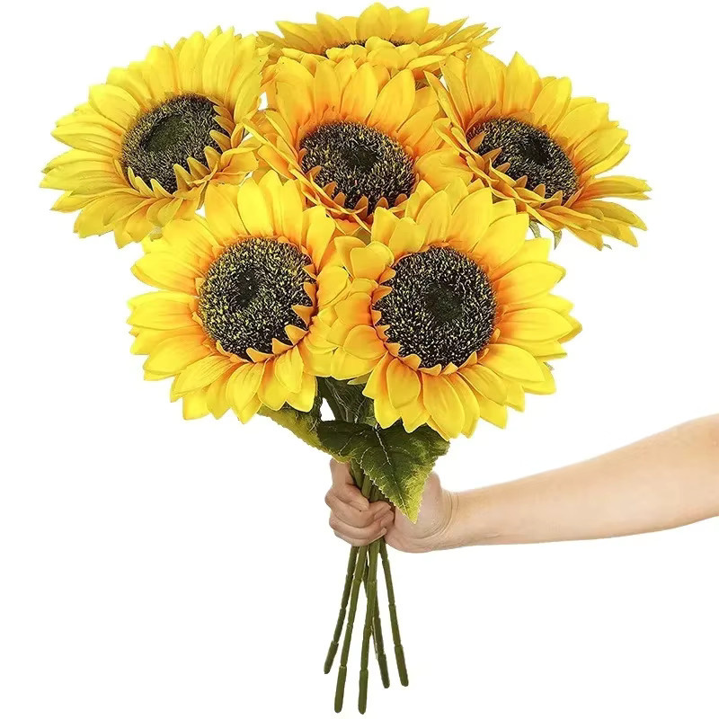 ZQCY Künstliche Sonnenblume in Gelb für Tischdeko, Hochzeit und Garten - Bild 3