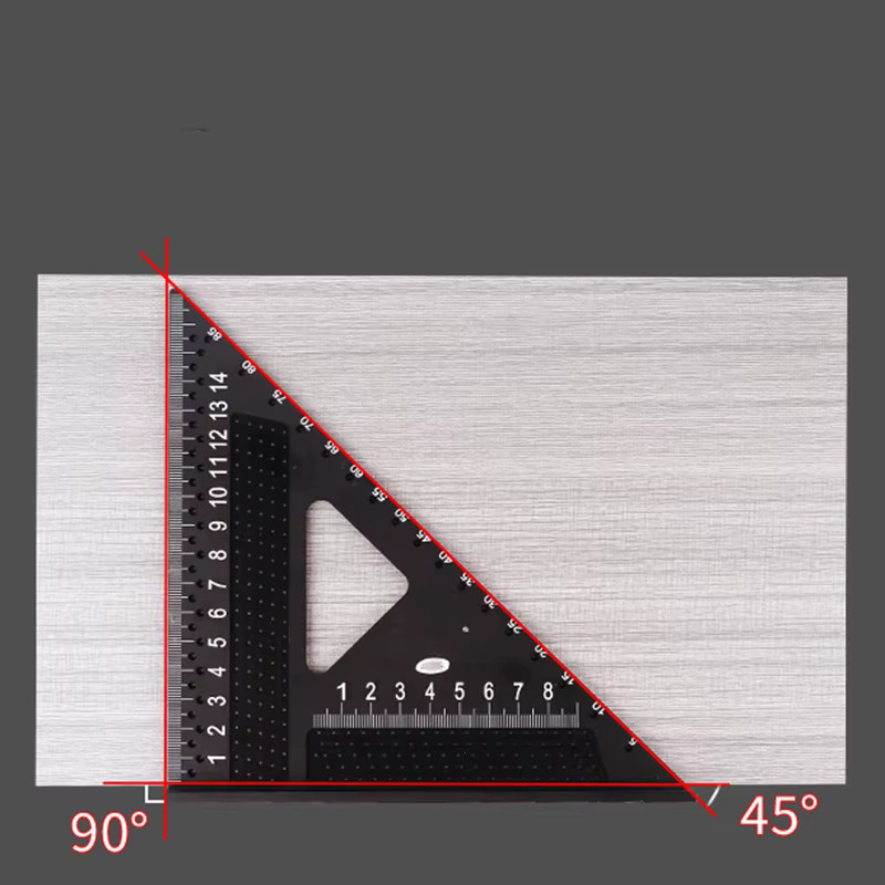 Präzisions-T-Quadrat-Winkelmesser aus Aluminium in Schwarz, 7-Zoll Markierungslehre und Zimmermannsquadrat als Mess-Layout-Werkzeug - Bild 4
