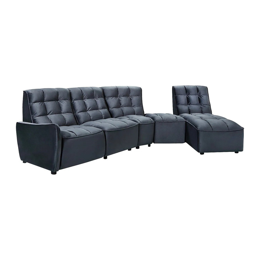 Vente-unique Relaxsofa Alford in Anthrazitgrau mit Samtbezug und L-Form, Breite: 323 cm - Bild 2
