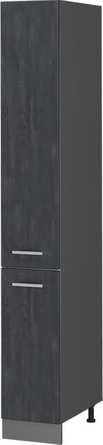 Vicco Apothekerhochschrank R-Line Medizinschrank für die Küche Schwarz Beton Anthrazit B/T/H: 30 x 57,2 x 207 cm - Bild 1