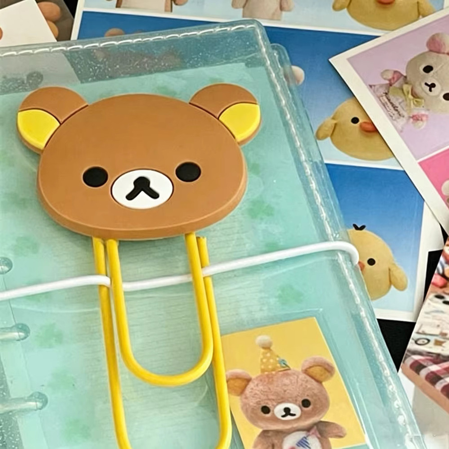Rilakkuma Korilakkuma Büroklammer aus Silikon und Metall in Weiß, 10 cm Lesezeichen und Schreibwaren-Accessoire - Bild 4