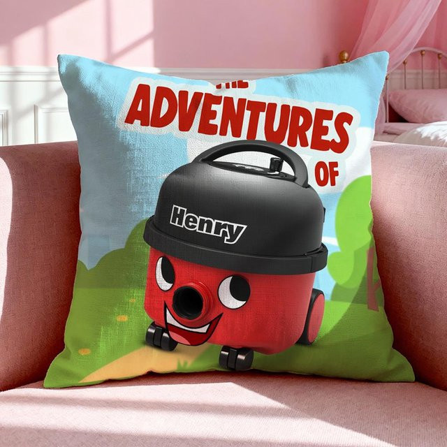 H-Henry Hoover Kissenbezug aus Leinen und Baumwolle in Blau, B/H: 60 x 60 cm - Bild 1
