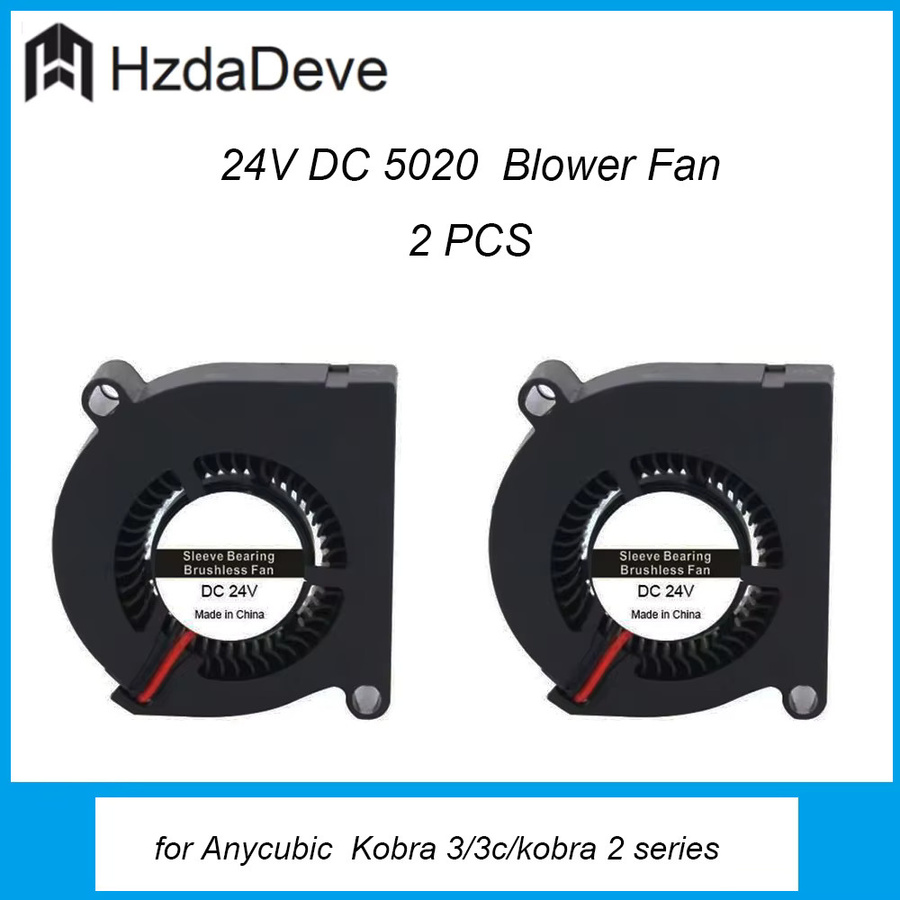 HzdaDeve Axialer Kühllüfter 24V DC 5020 in Schwarz für Anycubic Kobra 3 Combo und Kobra 2 Serie 3D-Drucker Zubehör - Bild 2