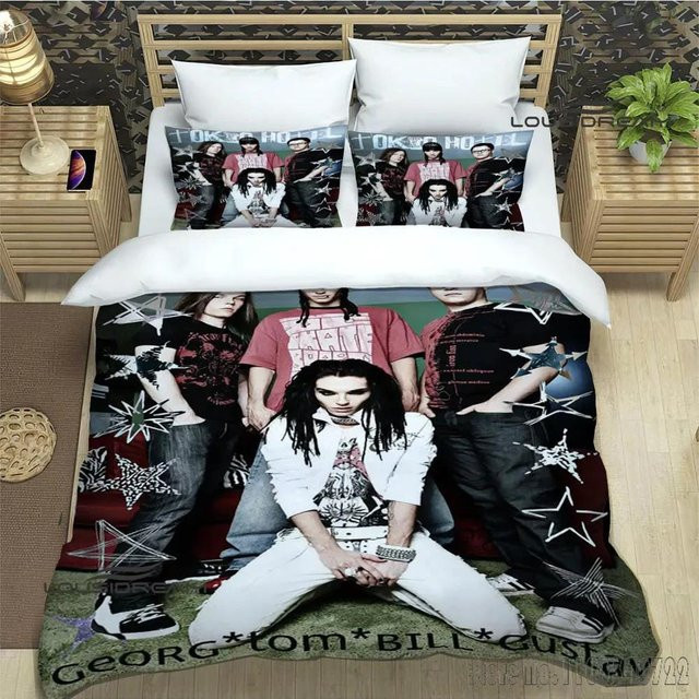 JMG Household Supplies Bettwäsche-Set Tokio Hotel Design für Kinder, Mikrofaser, Mehrfarbig, B: 172 cm, L: 218 cm - Bild 1
