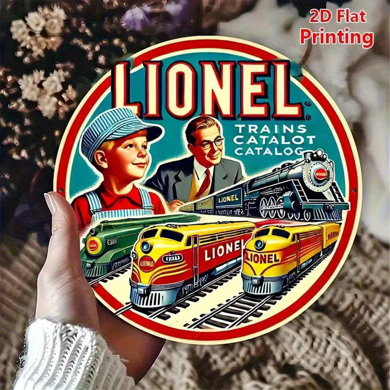 Potdemiel Vintage Wandkunst aus Metall Lionel Train Katalogcover, Mehrfarbig, B/H: 20,3 x 20,3 cm - Bild 3