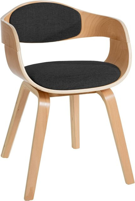 CLP Esszimmerstuhl Kingston ergonomischer Lehnstuhl mit Stoffbezug und Holzgestell belastbar bis 150 kg - Bild 1