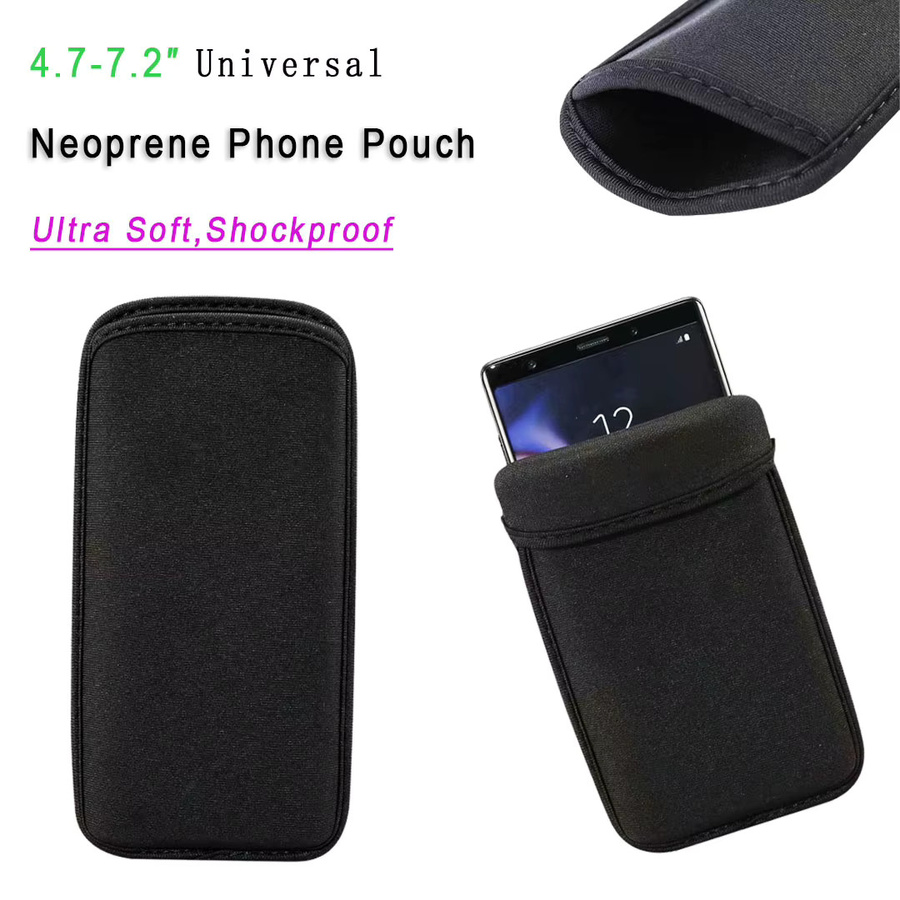 HKNR Stoßfeste Neopren Schutzhülle für iPhone 15, 13 Pro, Samsung Galaxy Redmi und Nokia Power in Schwarz - Bild 2