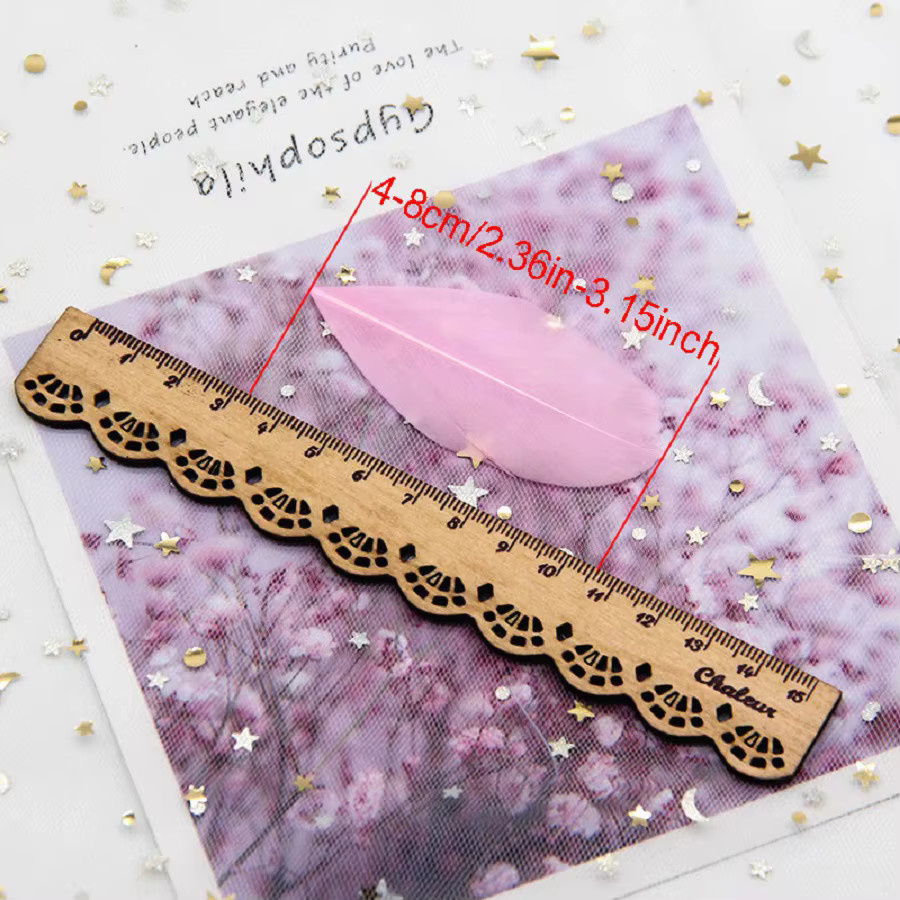 50 Stück natürliche Gänsefedern in Blau für DIY Schmuck und Bastelarbeiten, Größe: 4-8 cm - Bild 2