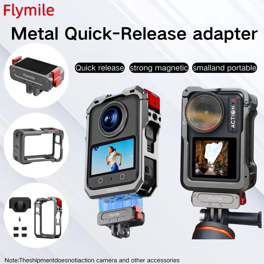 DJI Osmo 360 Zubehör-Set in Schwarz mit Gehärtetem Glas, Metallkäfig, Saugnapf-Windschutzscheibenhalterung, Aufbewahrungstasche und Schnellwechseladapter - Bild 2