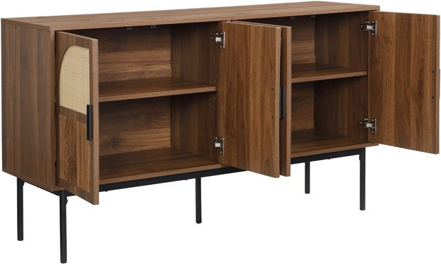 okwish Sideboard im Retro Stil für dein Wohnzimmer, Farbe: Braun, B/T/H: 140 x 40 x 80 cm - Bild 1