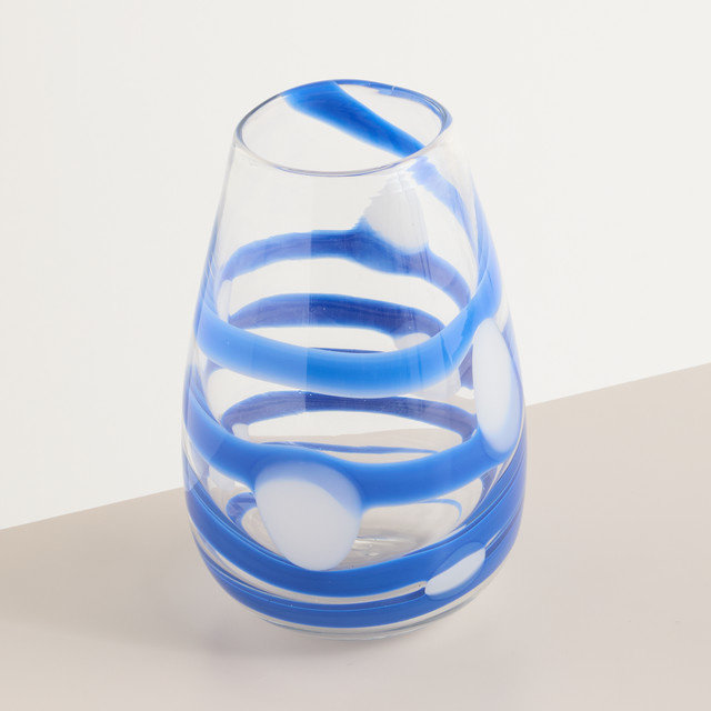 BLUME2000 Glas Vase in Blau und Transparent für den Tisch - Bild 1