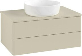 V&B Waschtischunterschrank Antao ohne Frontstruktur in Silbergrau Lack, B/T/H: 80 x 36 x 50 cm - Bild 1