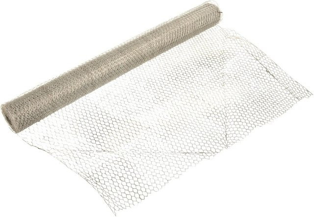 Verzinktes 6-Eck-Geflecht aus Stahl in Silber, Höhe: 1 m, Länge: 10 m, Maschenweite: 13 mm, Drahtstärke: 0,7 mm - Bild 1