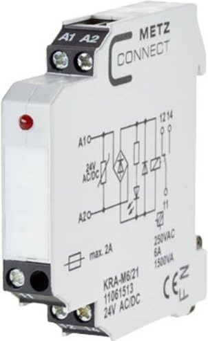 Metz Connect Koppelbaustein 24 V/AC/DC mit 1 Wechsler in Weiß - Bild 1
