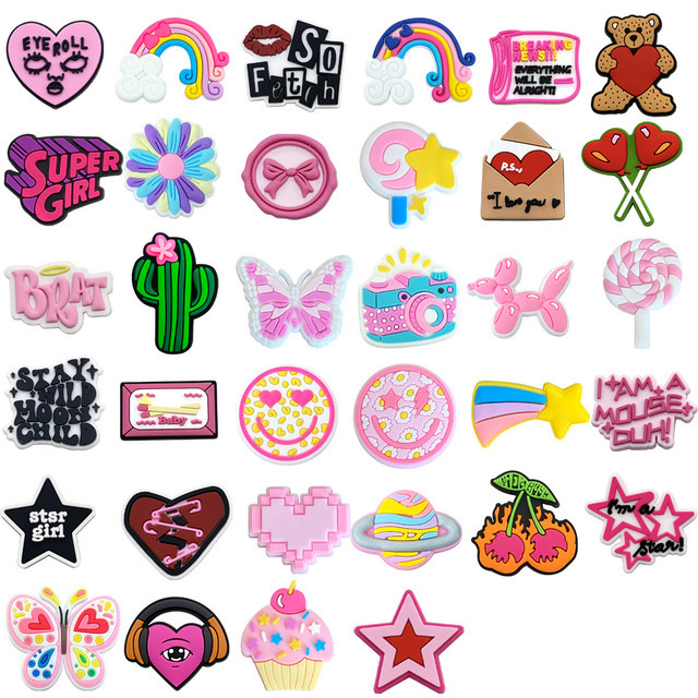 MEIDEJIE Charms, Cartoon Rosa Serie Schuhe, PVC, Kinder - Bild 1