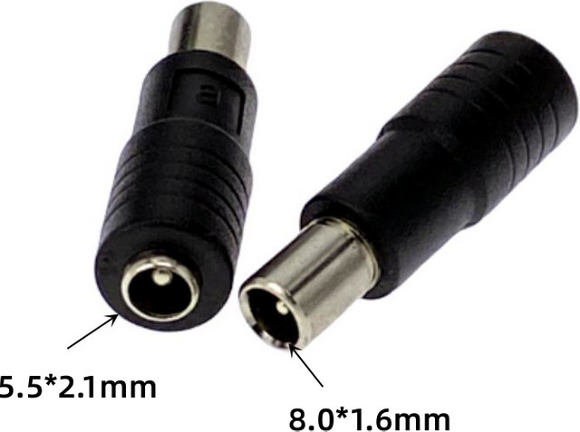 Fengyidz DC Power Adapter von 5,5 x 2,1 mm Buchse auf 8,0 x 5,6 x 1,6 mm Pin Stecker in Schwarz für Xiaomi Balance Roller - Bild 1