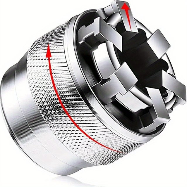 Universal-Steckschlüssel-Griffadapter für 3/8 Zoll Antrieb, verstellbar für 10–19 mm Sechskantmuttern und Schrauben, Farbe: Silber - Bild 1