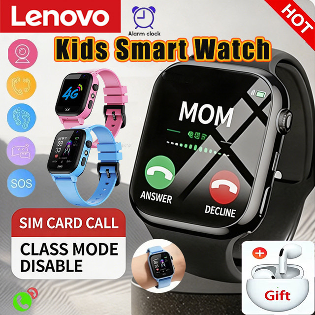Lenovo 2027 Kinder Smartwatch in Pink mit 5G, GPS, SOS-Funktion und HD-Kamera für Videoanrufe, wasserdicht und mit SIM-Karten-Unterstützung - Bild 1