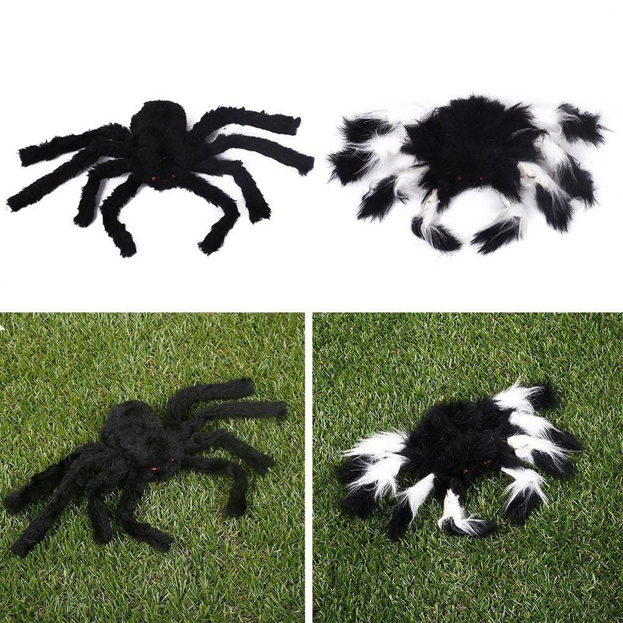 YuTao Magic 026 Künstliche schwarze Spinne aus Plüsch für Halloween-Dekoration, Höhe: 30 cm - Bild 9