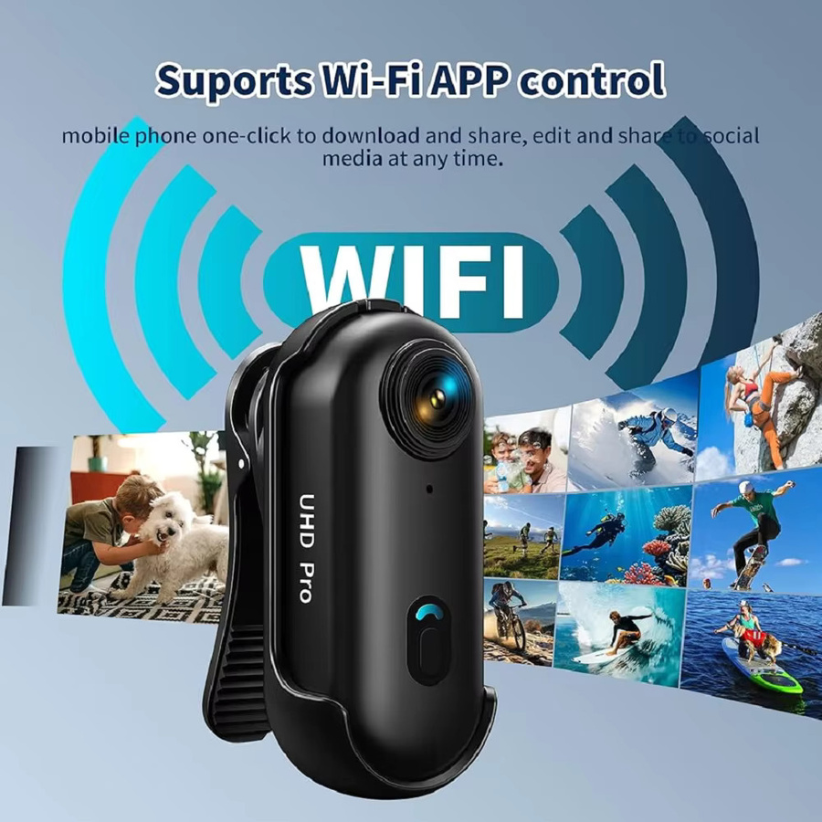 JETO FHD Action Mini-Kamera mit Lenkermontage und wasserdichtem Gehäuse in Schwarz für Fahrrad, Motorrad und Vlogging - Bild 3