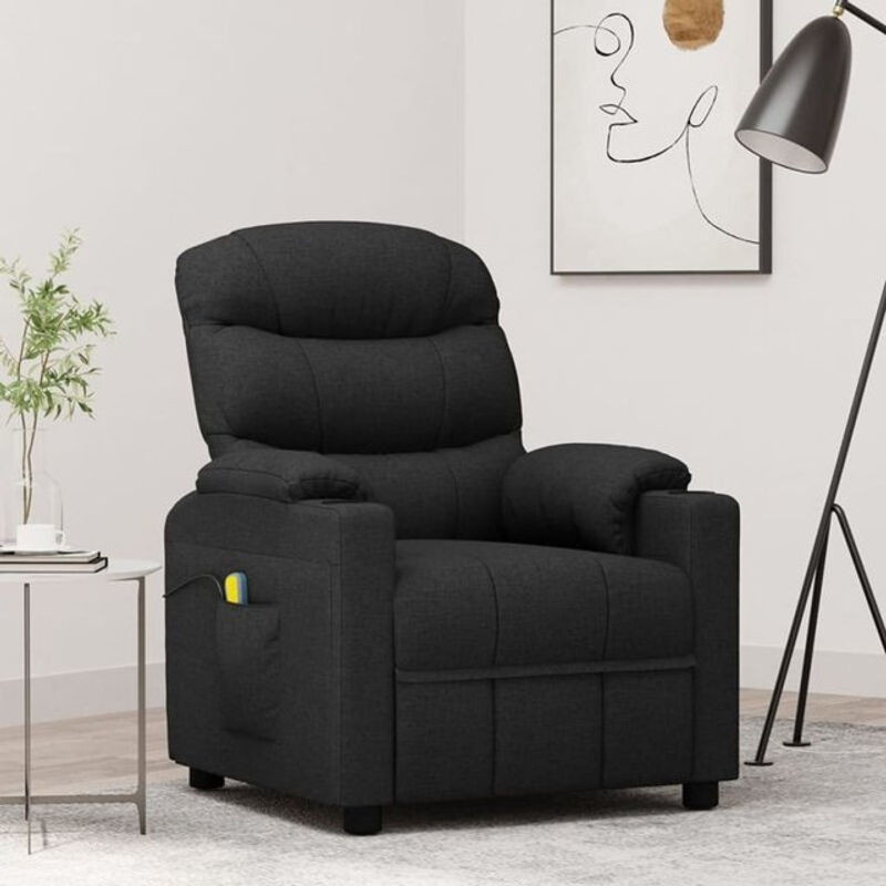 Massagesessel vidaxl in Schwarz aus Stoff, moderner Fernsehsessel aus Polyester - Bild 1
