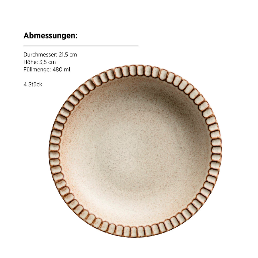 Mäser Teller Set Ida aus Steinzeug in Beige - Bild 3