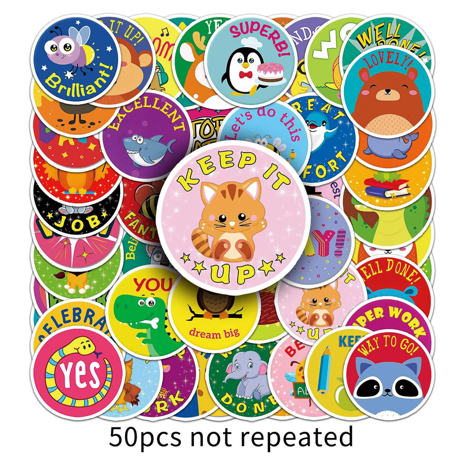 50 Stück Cartoon Belohnungsaufkleber für Kinder in Multicolour zur DIY Dekoration von Laptop, Gepäck und Spielzeug - Bild 2