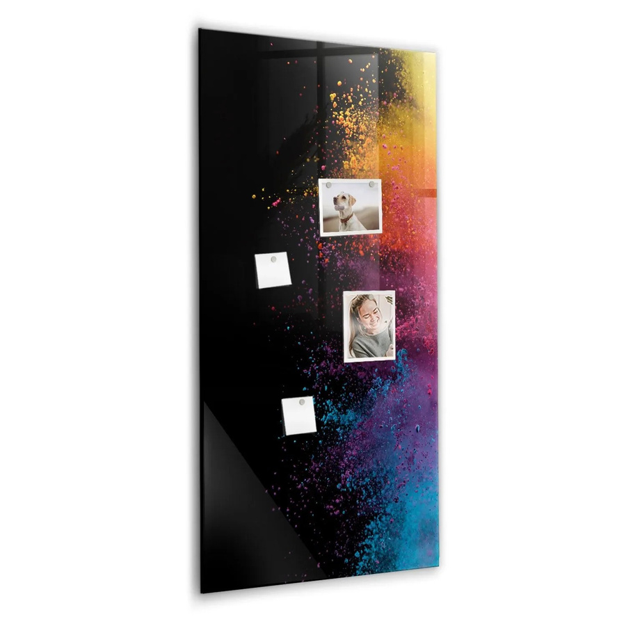 Tulup Glasmagnettafel Farbpulver Weiß und Mehrfarbig, B/H: 120 x 60 cm - Bild 2
