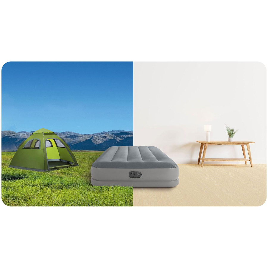 Intex Twin Dura-Beam Prestige Luftbett mit FastFill USB Pumpe, Grau, B/T/H: 191 x 99 x 30 cm - Bild 3
