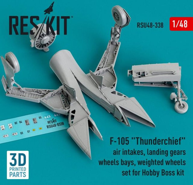 HobbyBoss F-105 Thunderchief Air Intakes, Landing Gears mit Wheels Bays und Weighted Wheels Set - Bild 1