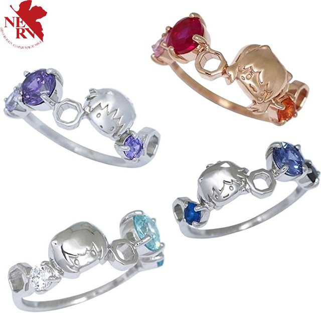Bandai Evangelion Anime-Ring, Edelstahl, Silber, Unisex - Bild 1